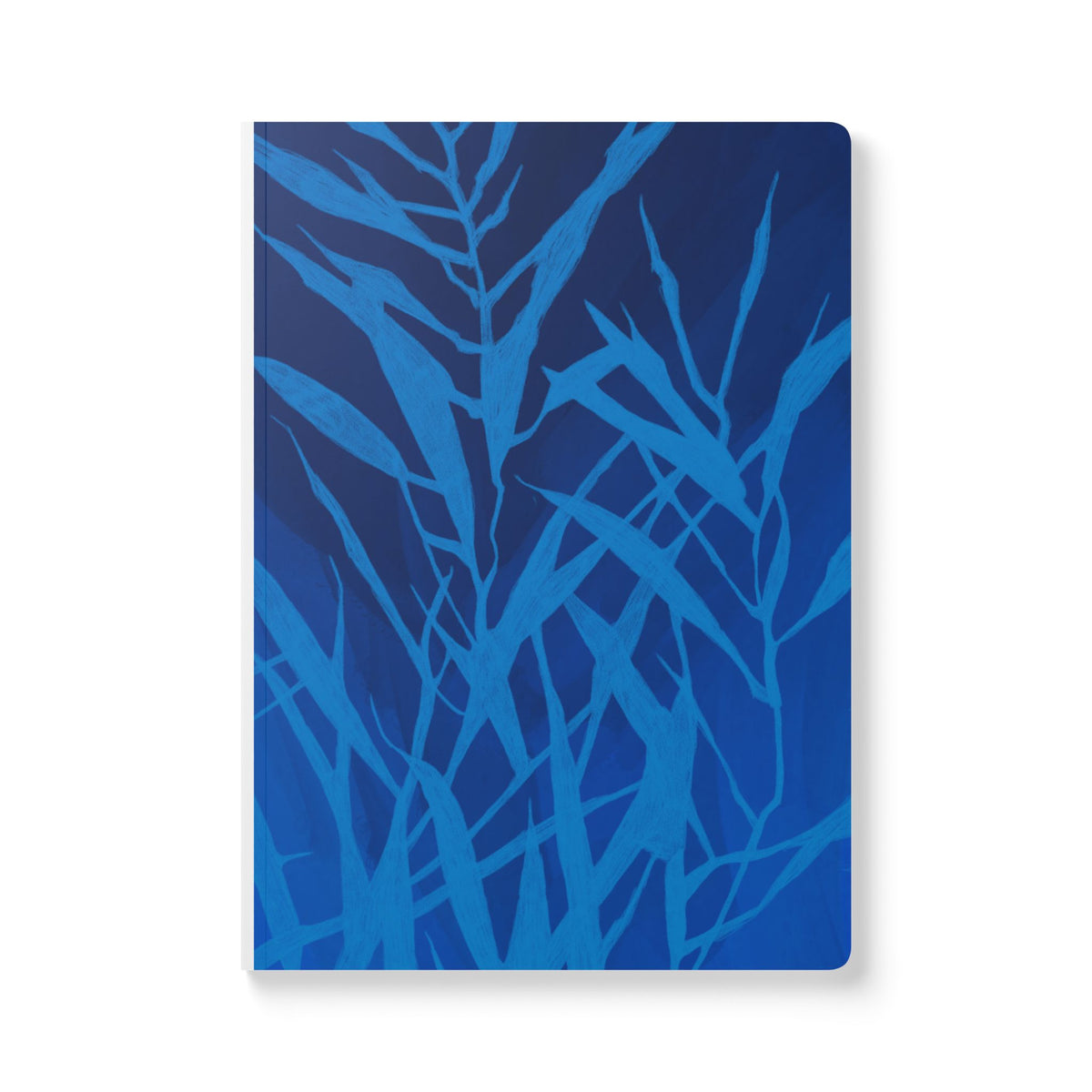Blue Botanical Softcover Journal — Floral Pattern Notebook for Writing & Notes