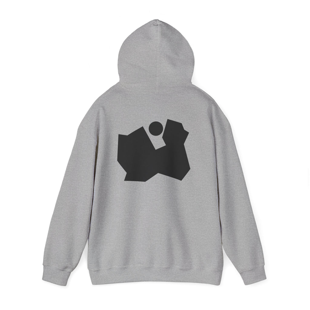Abstract Black Geometric Backprint Hoodie