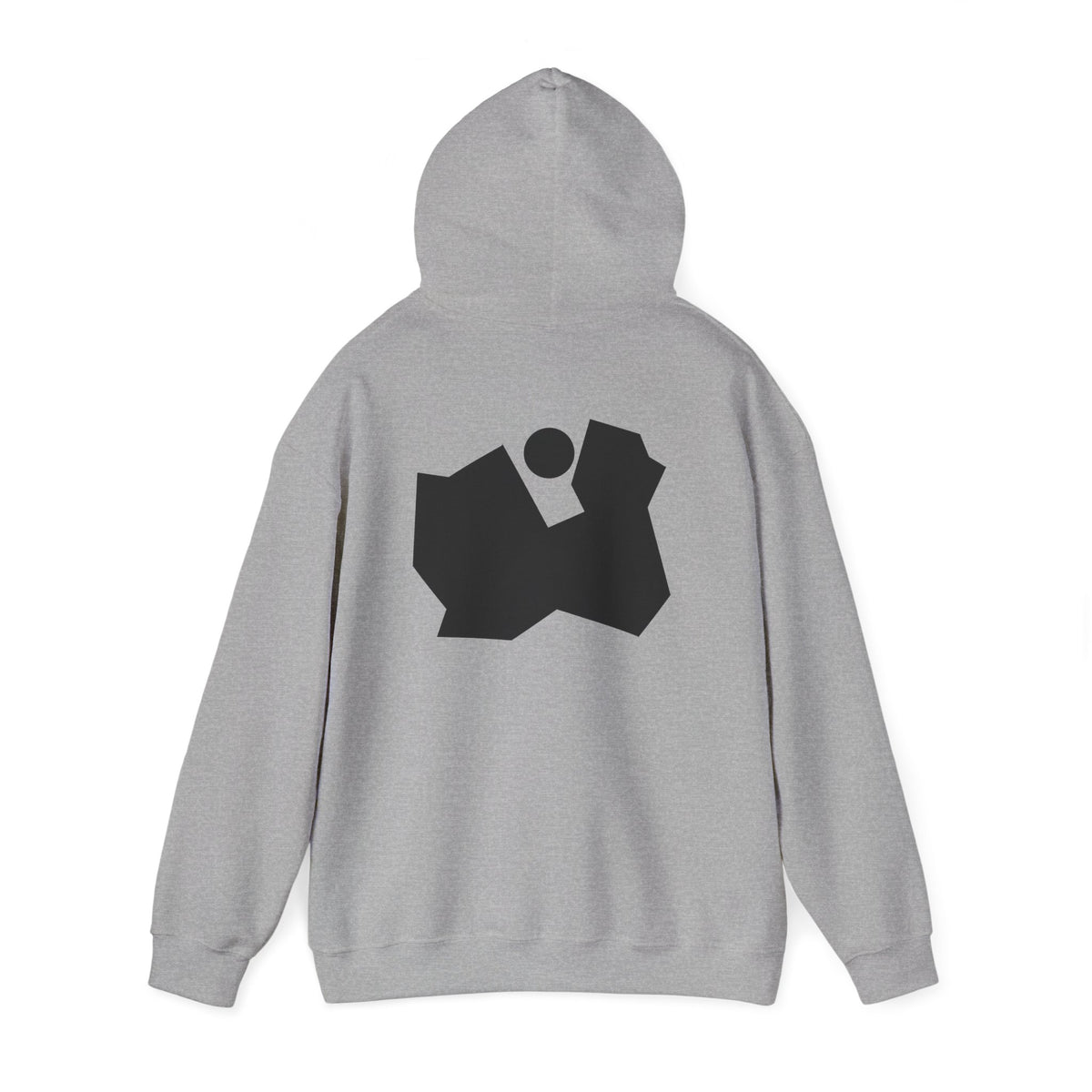 Abstract Black Geometric Backprint Hoodie