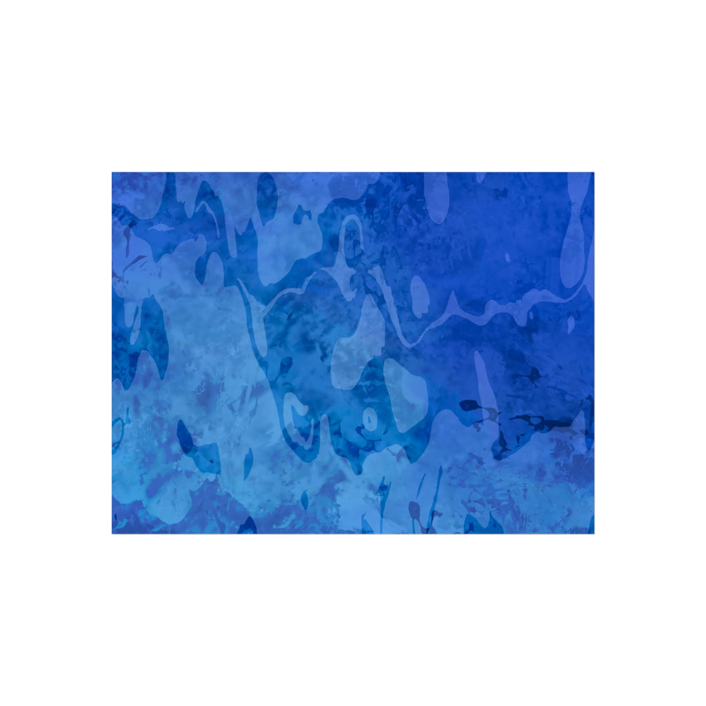 Blue Abstract Watercolor Fine Art Poster — Calming Ocean Wall Art Print