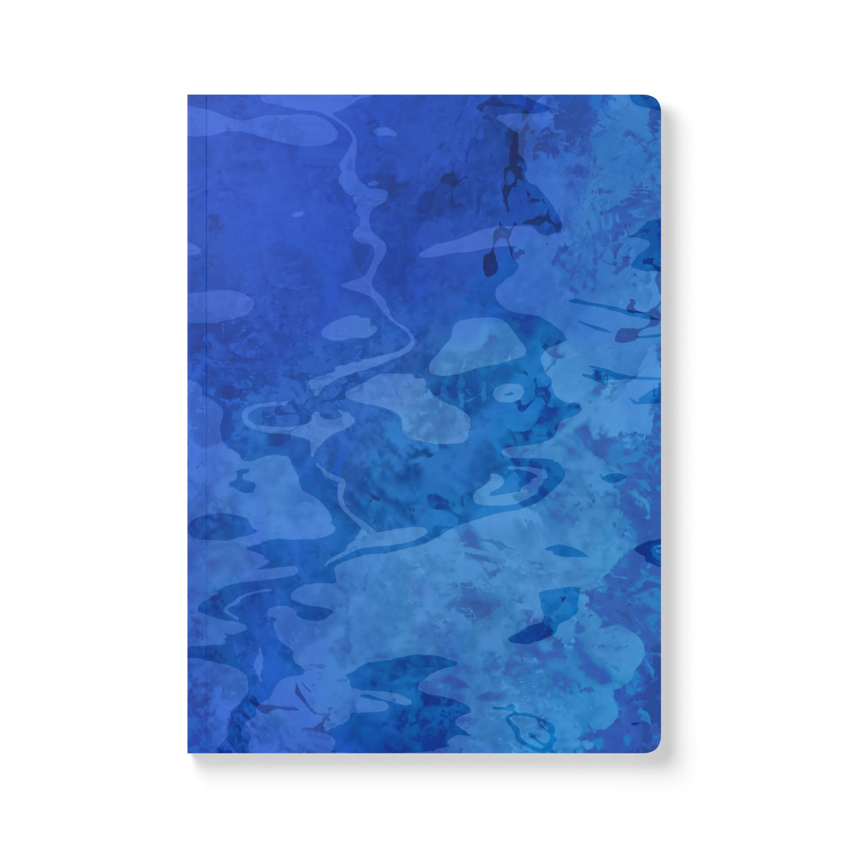 Blue Watercolor Camouflage Softcover Journal – Lined Notebook with Artistic Ocean-Inspired Cover