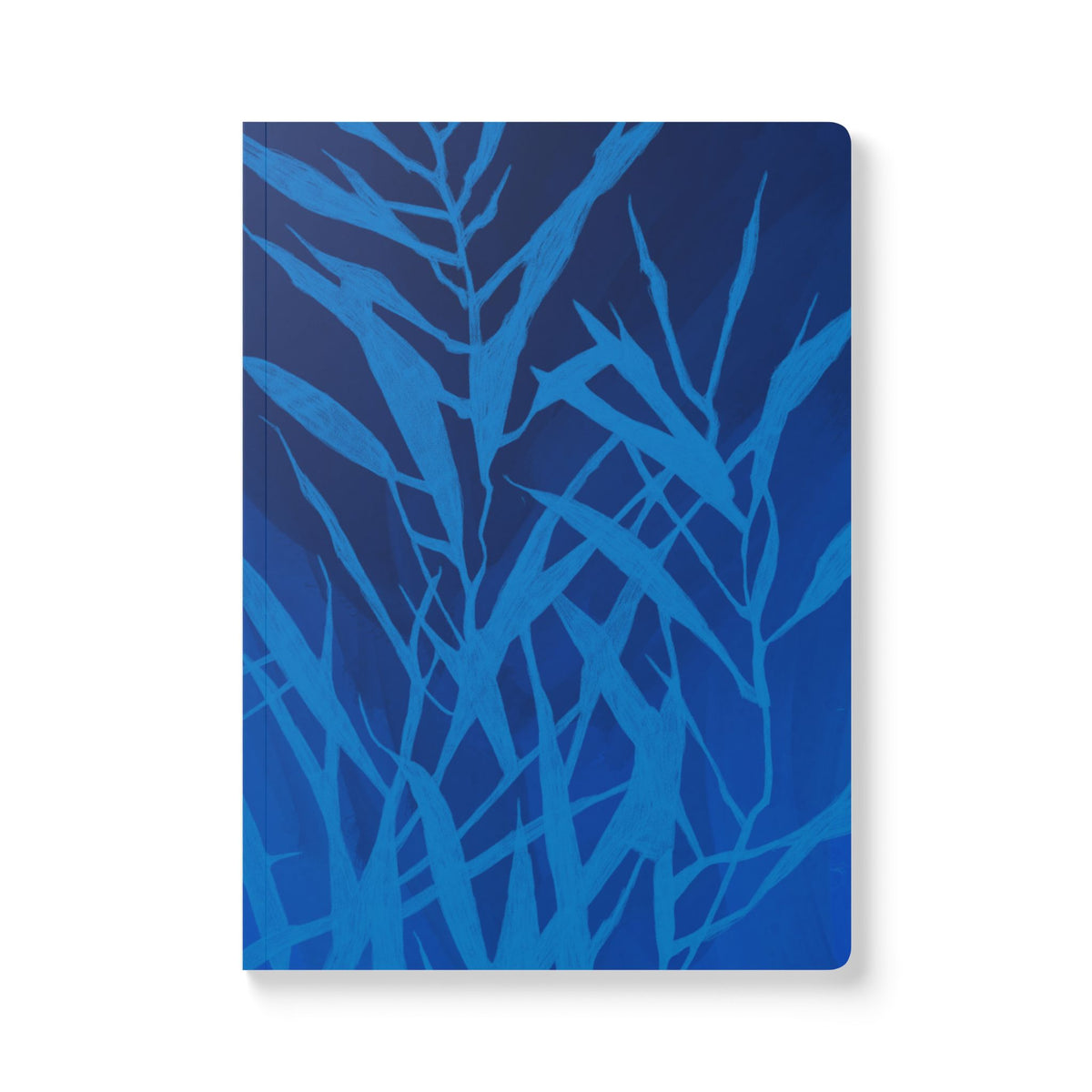 Blue Botanical Softcover Journal — Floral Pattern Notebook for Writing & Notes
