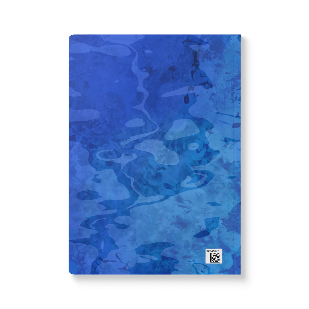 Blue Watercolor Camouflage Softcover Journal – Lined Notebook with Artistic Ocean-Inspired Cover