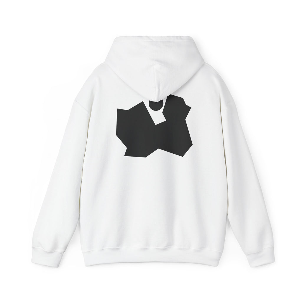 Abstract Black Geometric Backprint Hoodie