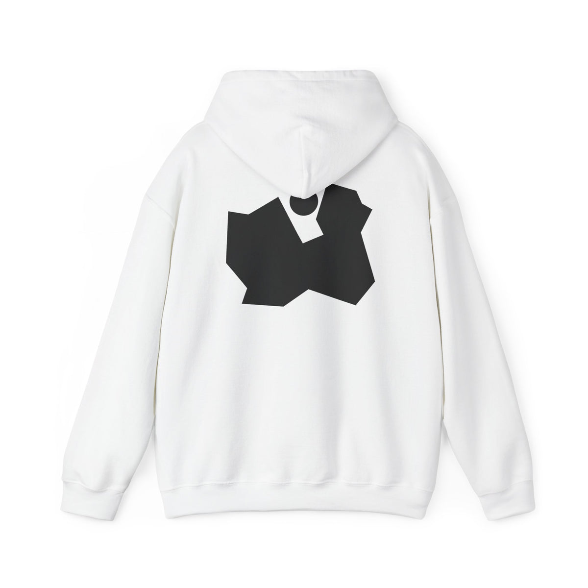 Abstract Black Geometric Backprint Hoodie