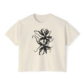 Women's Boxy Tee — Minimal Abstract Floral Graphic Shirt