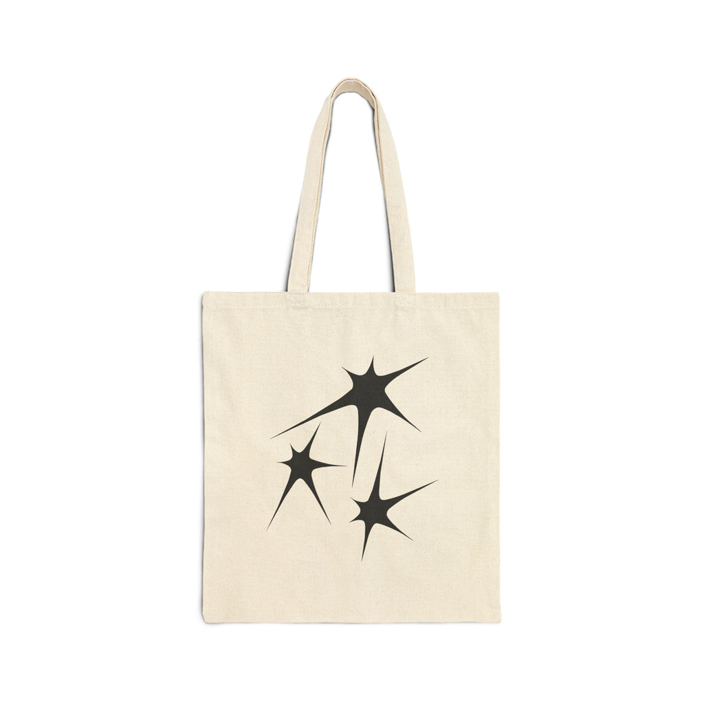 Canvas Tote Bag — Retro Starburst Graphic Cotton Grocery & Everyday Bag
