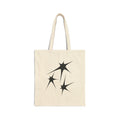 Canvas Tote Bag — Retro Starburst Graphic Cotton Grocery & Everyday Bag