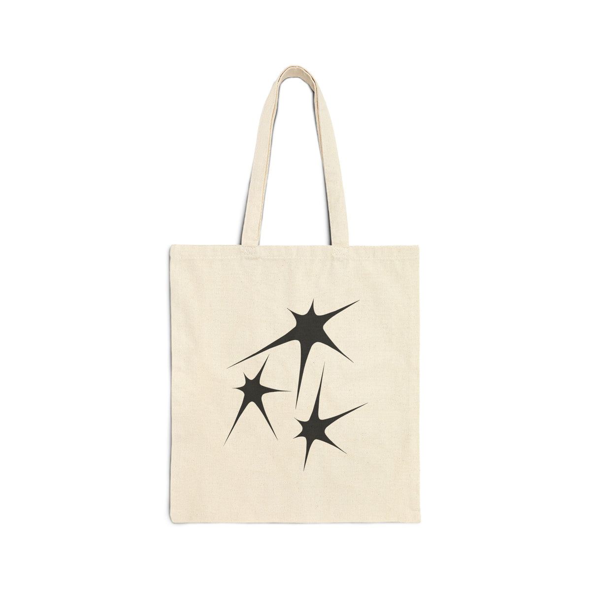 Canvas Tote Bag — Retro Starburst Graphic Cotton Grocery & Everyday Bag