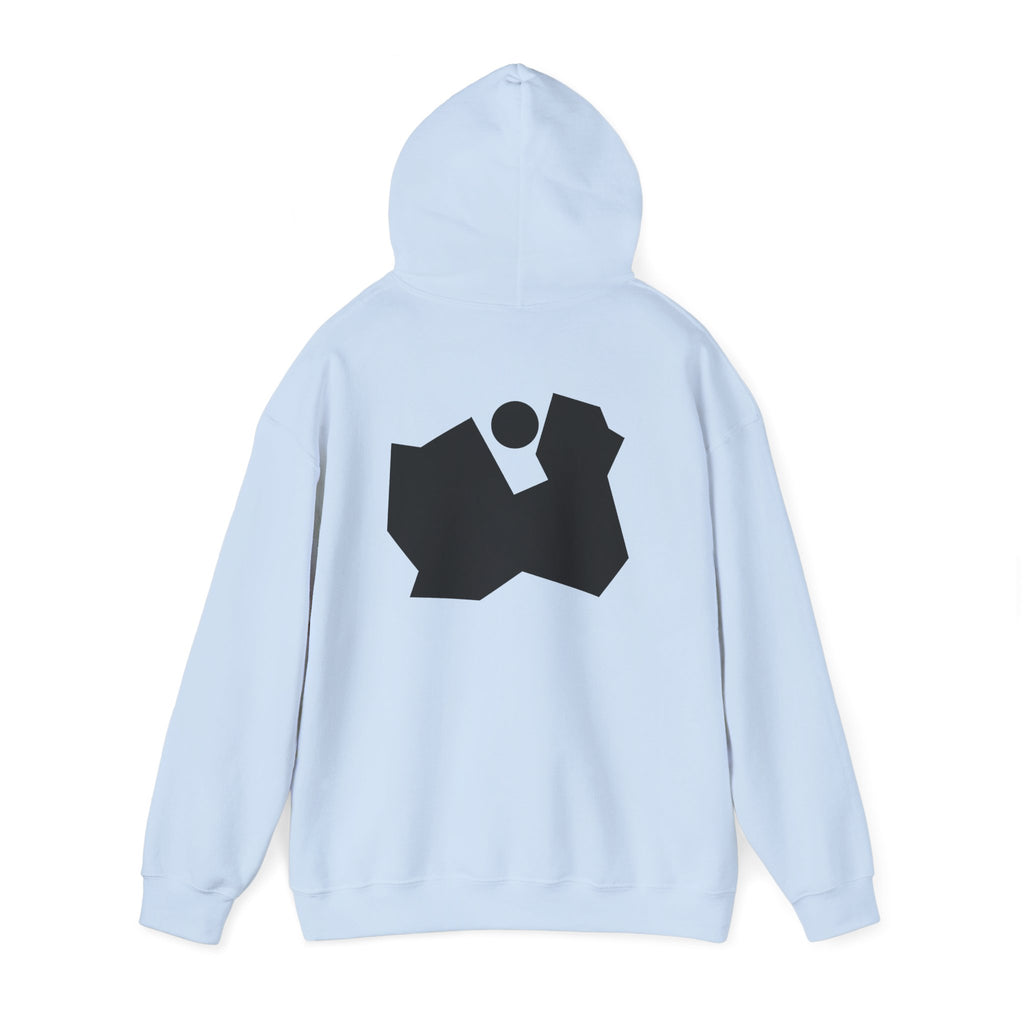 Abstract Black Geometric Backprint Hoodie