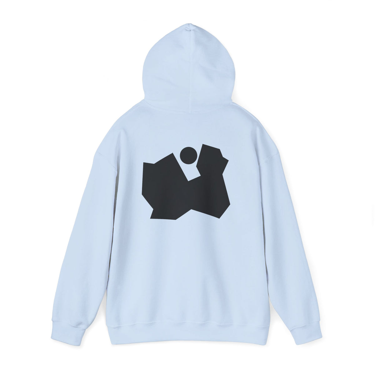 Abstract Black Geometric Backprint Hoodie