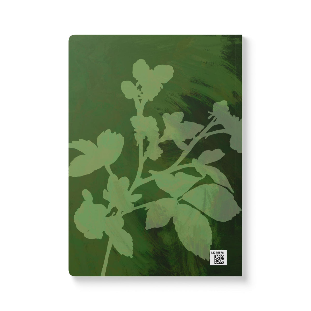 Botanical Green Softcover Journal – Floral Silhouette Notebook with Printed Interior