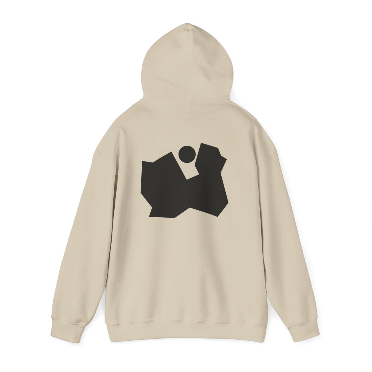 Abstract Black Geometric Backprint Hoodie