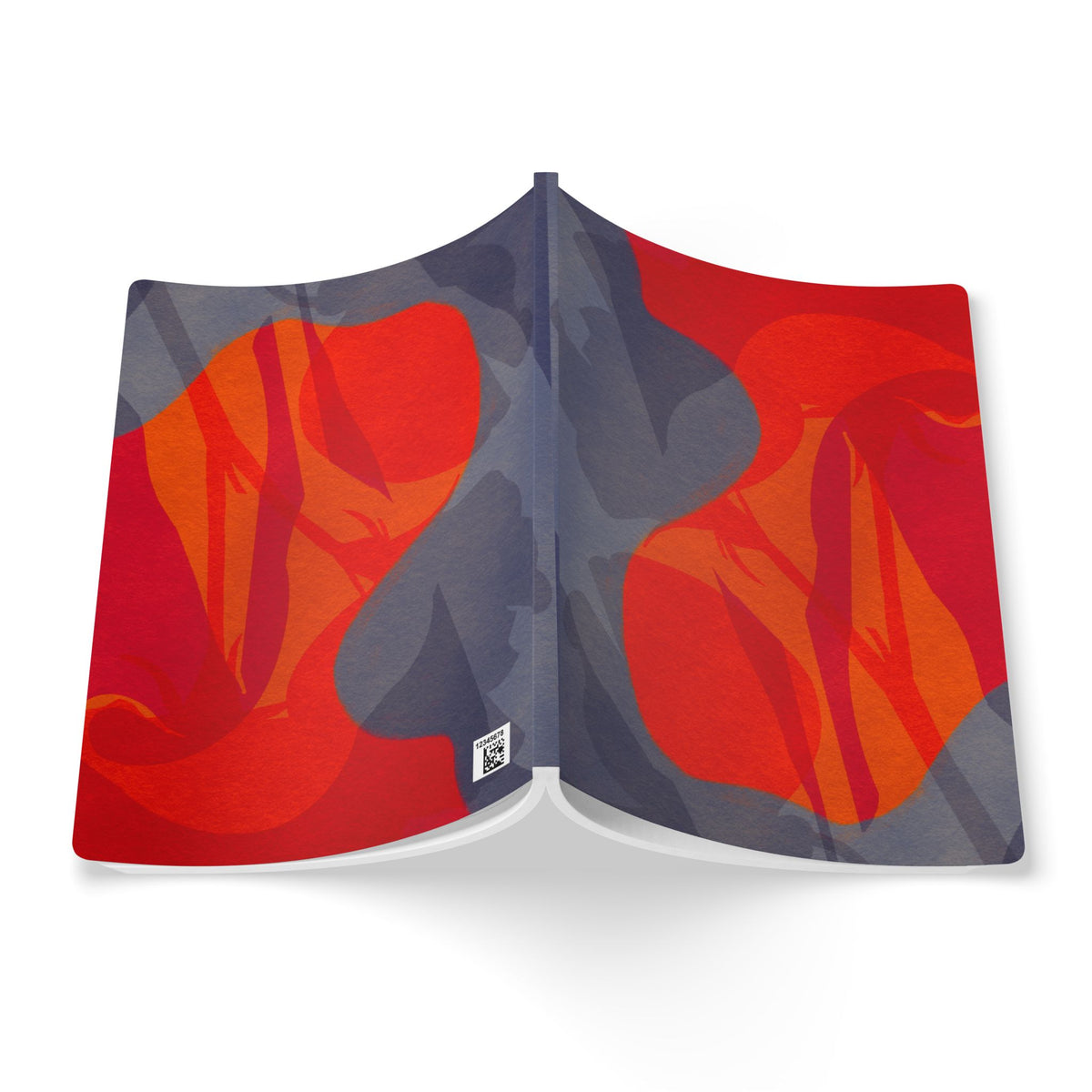 Abstract Red & Slate Softcover Journal — Modern Artistic Notebook