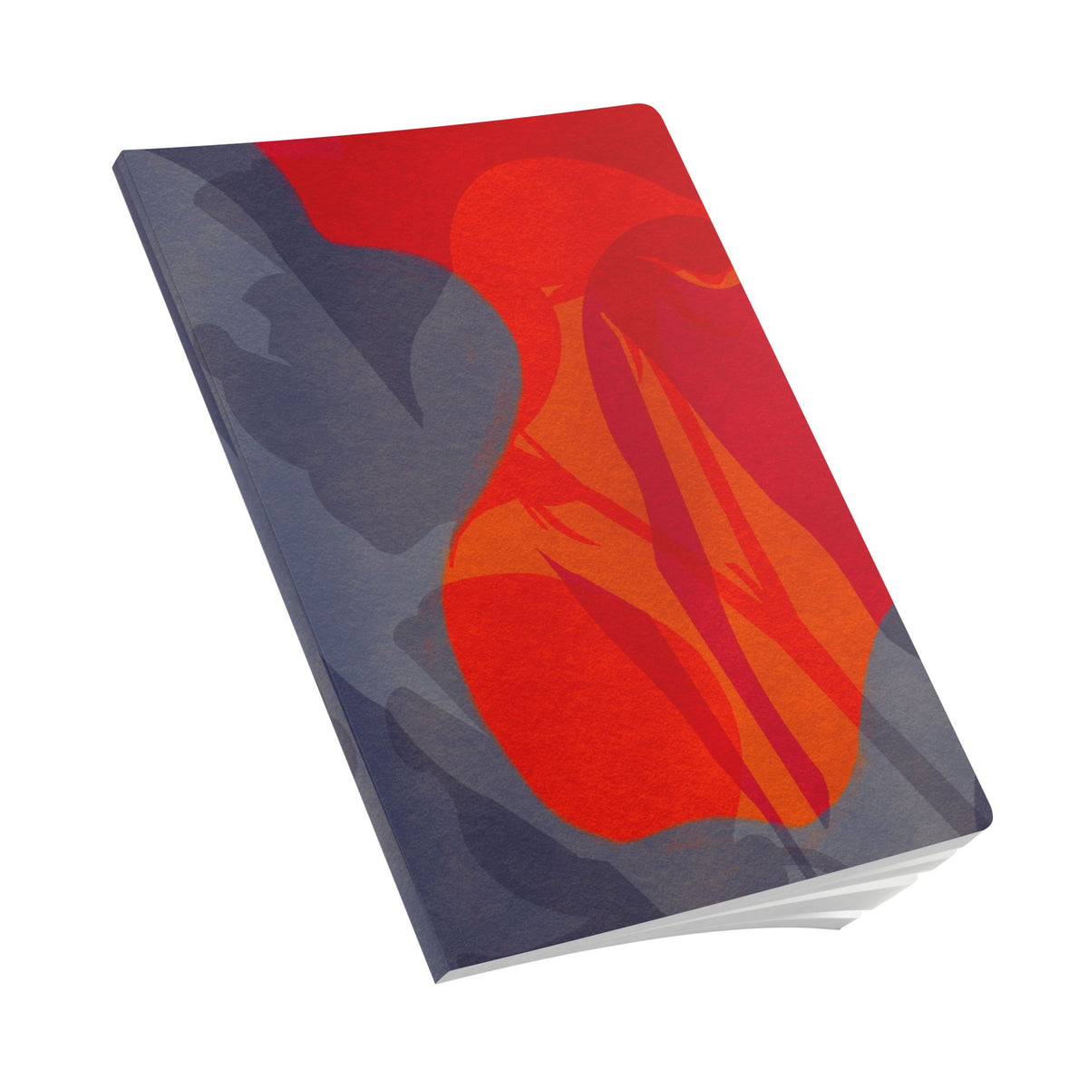 Abstract Red & Slate Softcover Journal — Modern Artistic Notebook