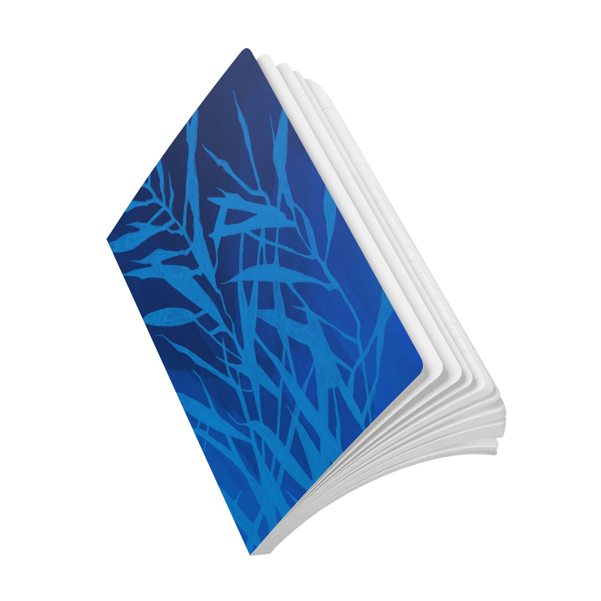 Blue Botanical Softcover Journal — Floral Pattern Notebook for Writing & Notes