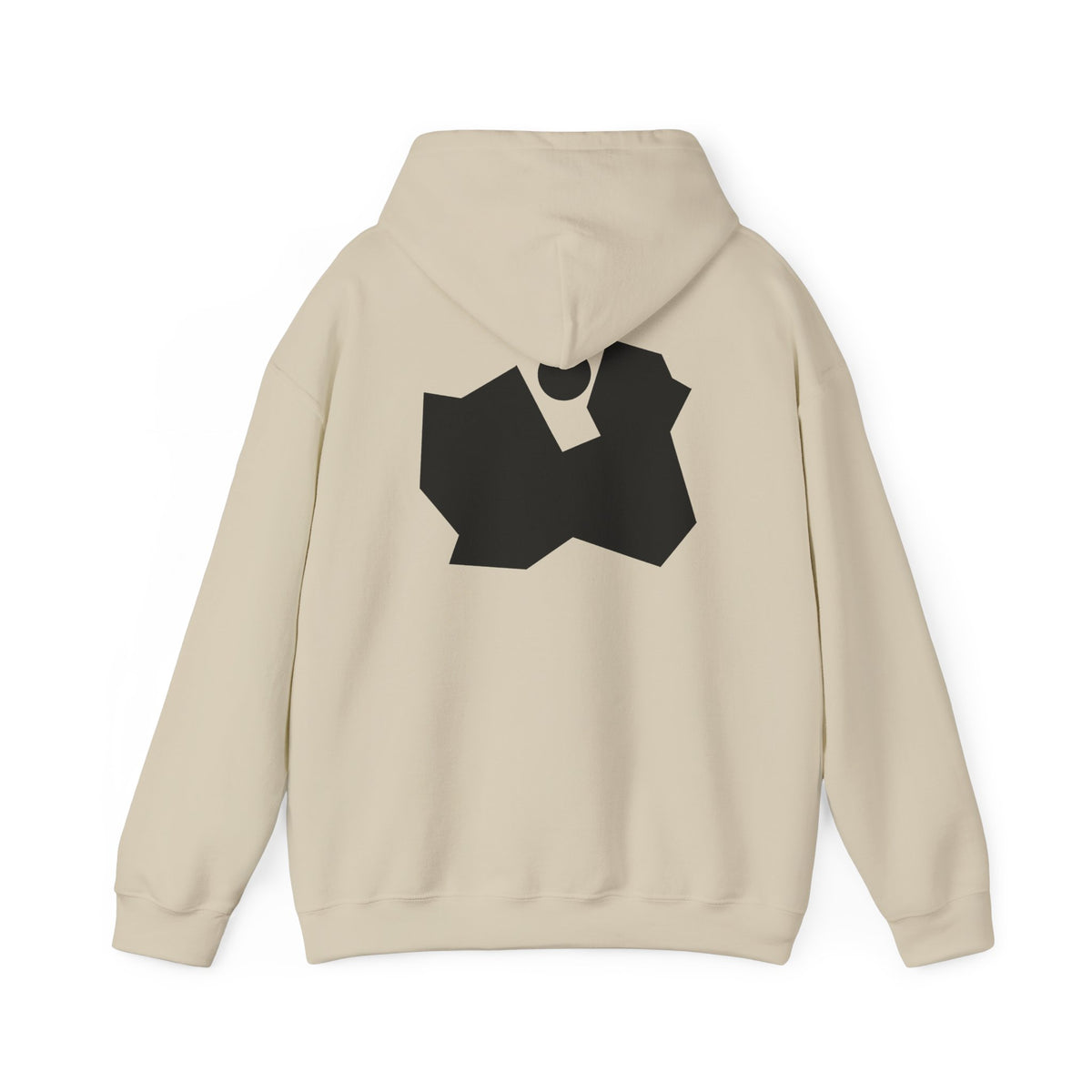 Abstract Black Geometric Backprint Hoodie