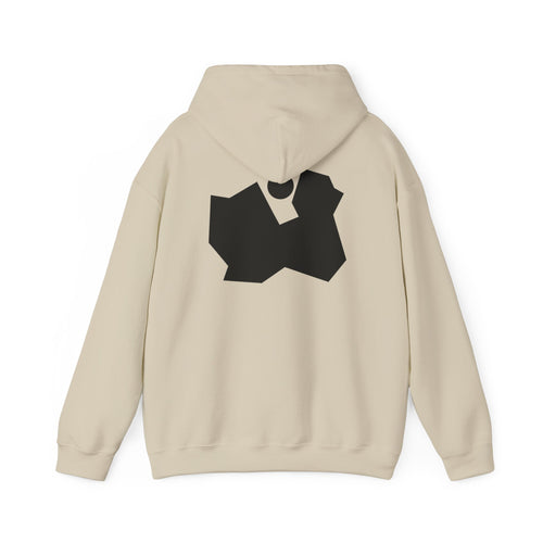 Abstract Black Geometric Backprint Hoodie