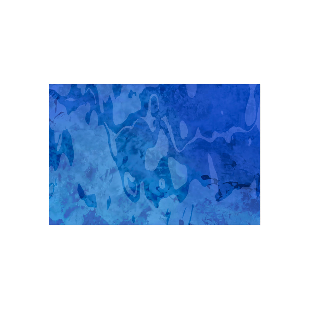 Blue Abstract Watercolor Fine Art Poster — Calming Ocean Wall Art Print