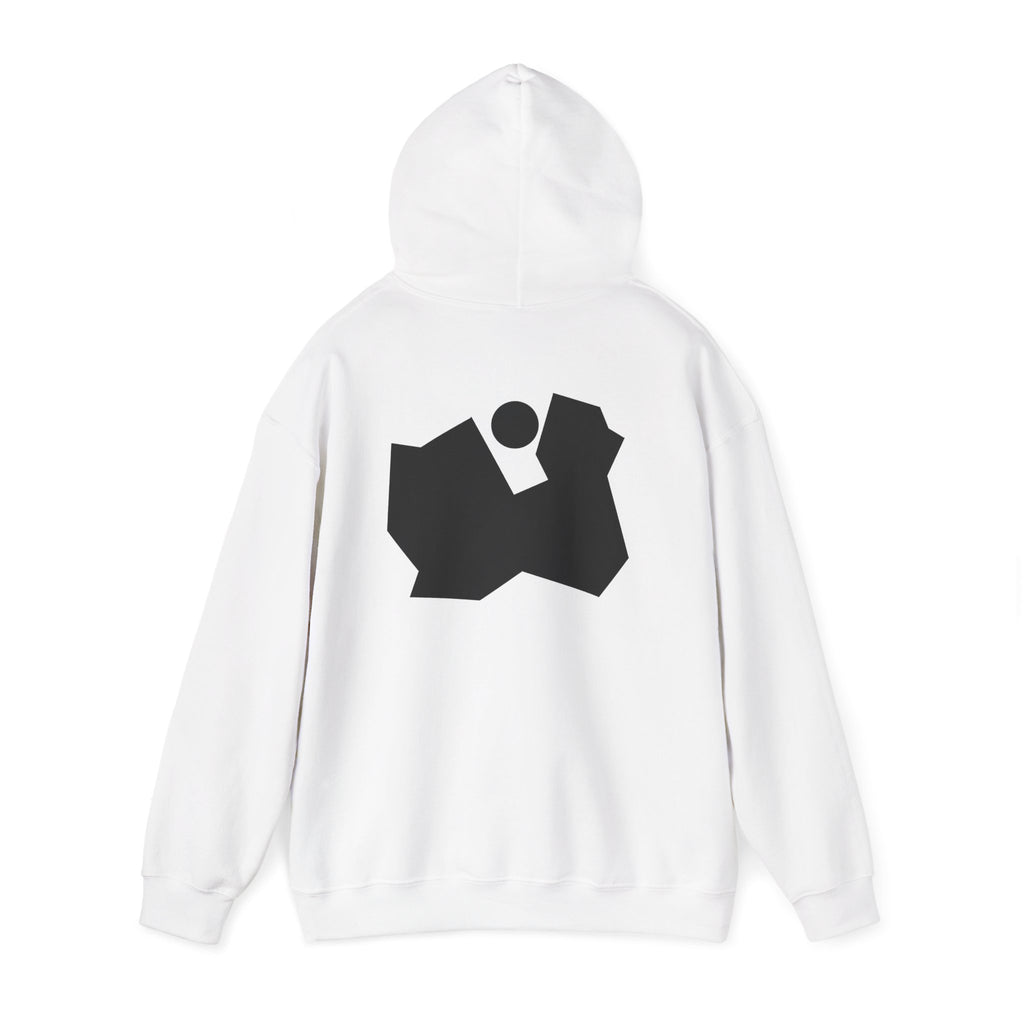 Abstract Black Geometric Backprint Hoodie