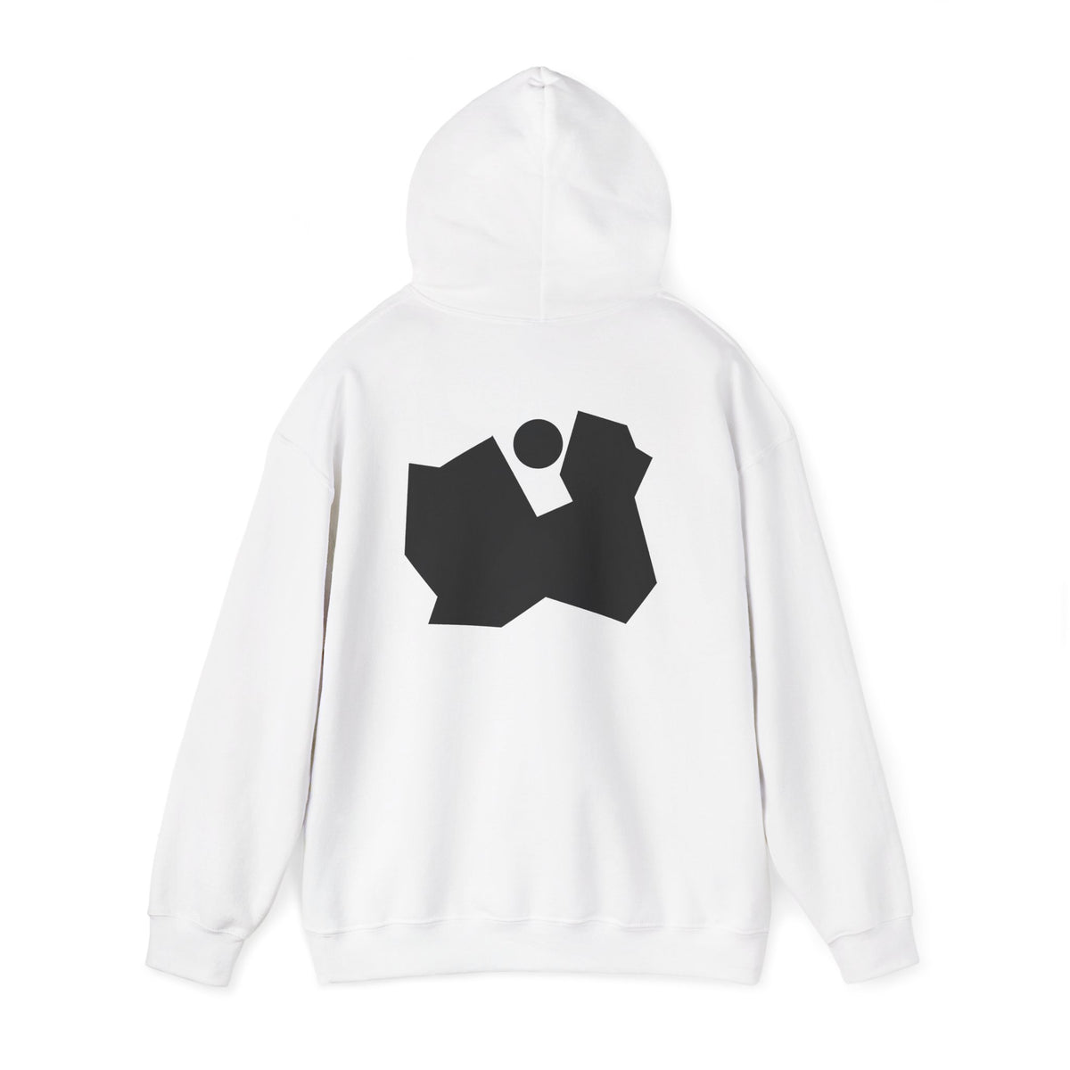 Abstract Black Geometric Backprint Hoodie
