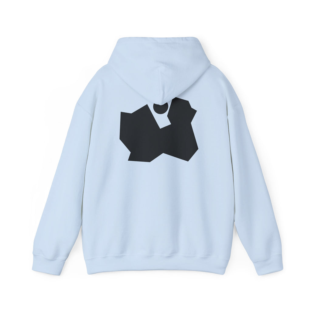 Abstract Black Geometric Backprint Hoodie