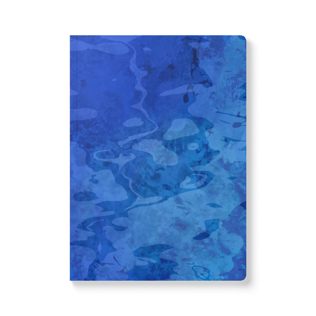 Blue Watercolor Camouflage Softcover Journal – Lined Notebook with Artistic Ocean-Inspired Cover