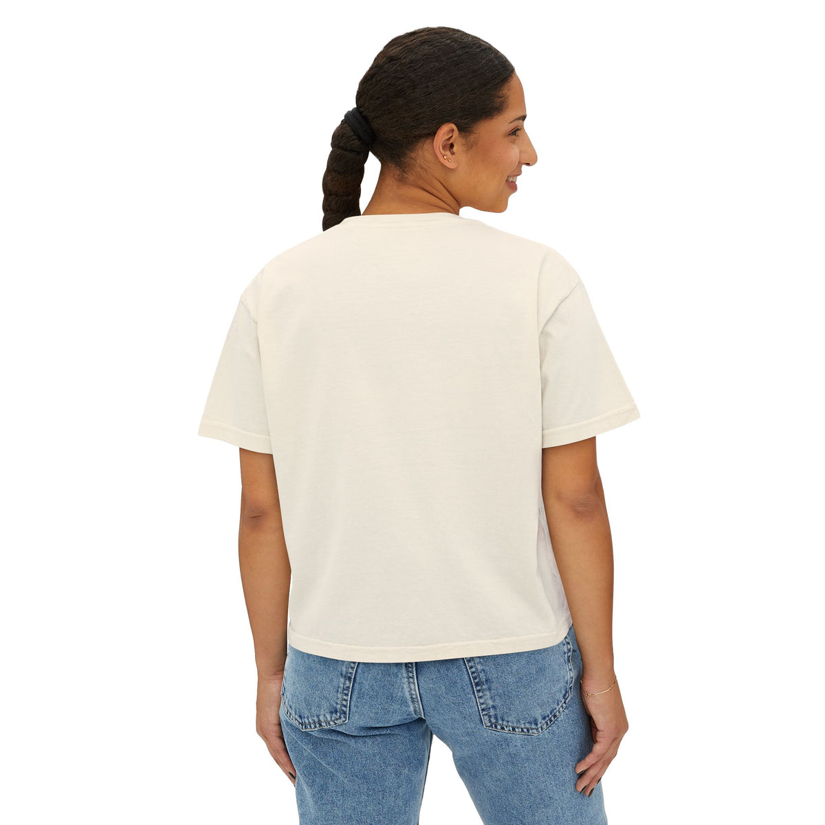 Abstract Black Shape Boxy Tee — Minimalist Women's Graphic T-Shirt