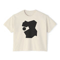 Abstract Black Shape Boxy Tee — Minimalist Women's Graphic T-Shirt